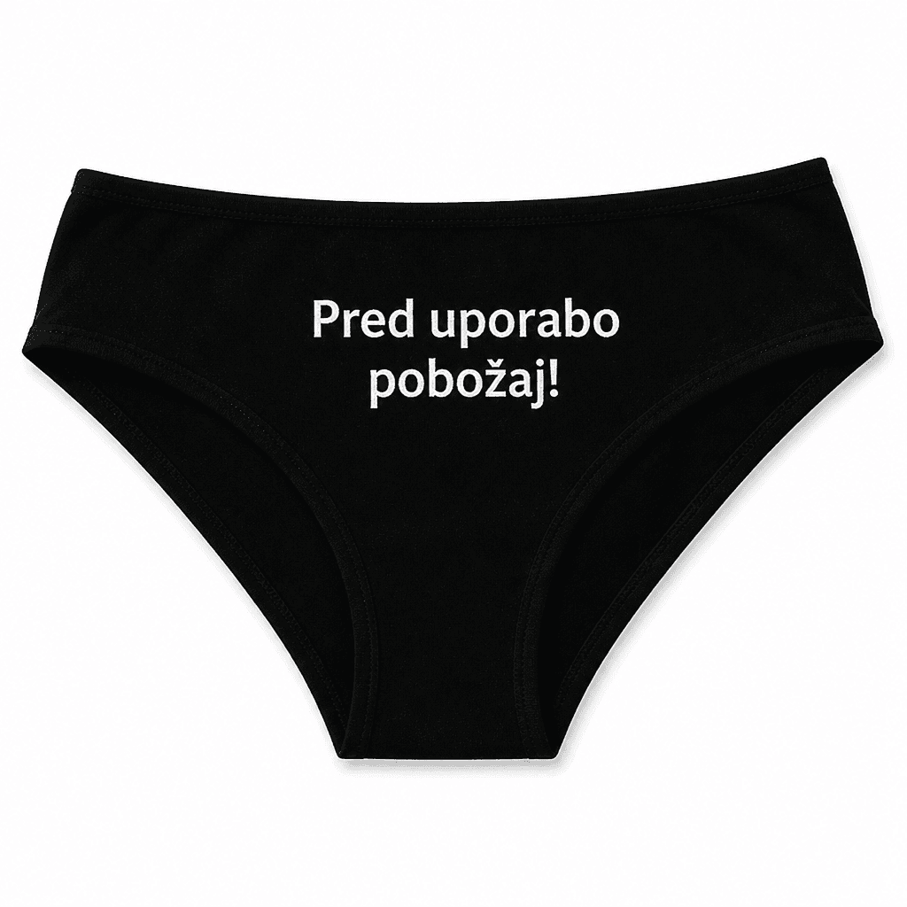 Smešno spodnje perilo – Pred uporabo pobožaj
