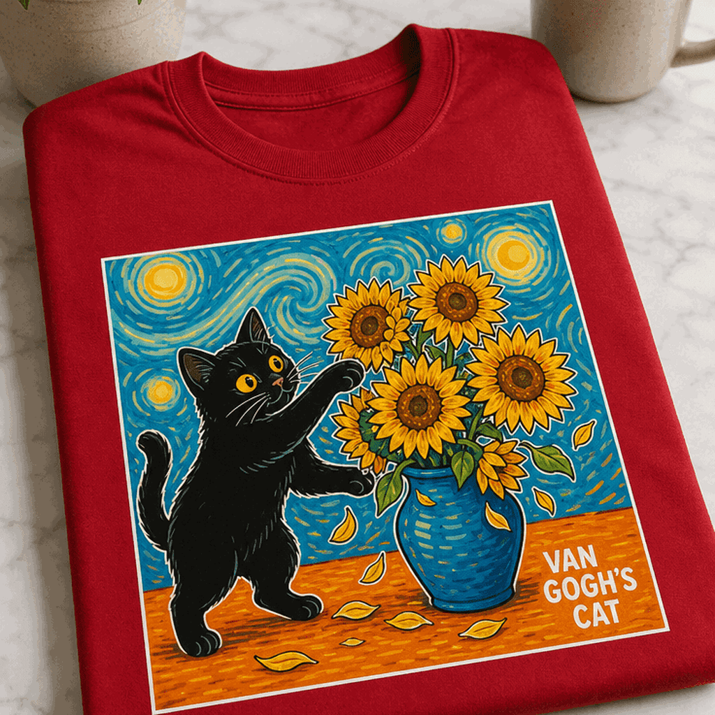 Majica za ljubitelje mačk Van Gogh's cat