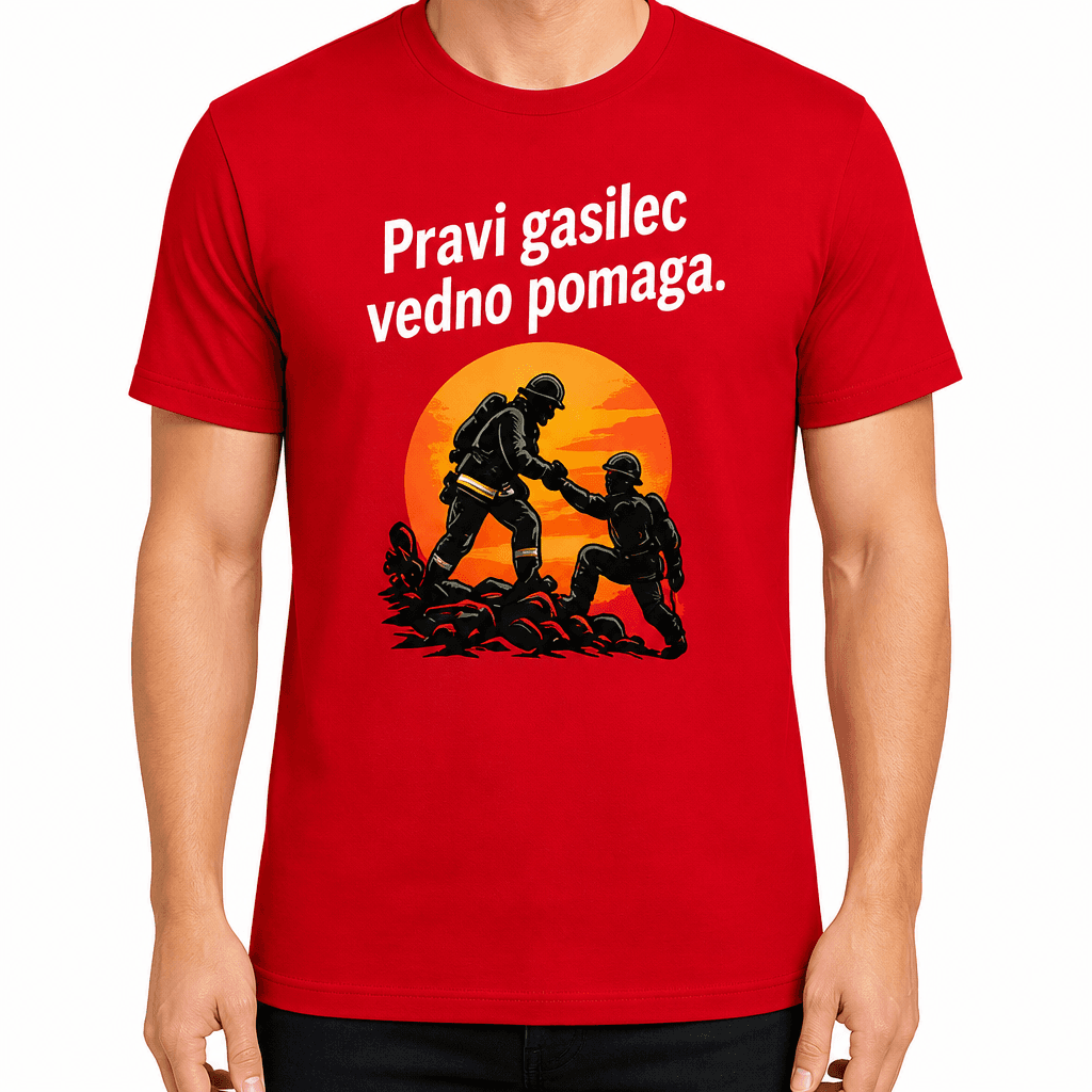 Majica za gasilca – Pravi gasilec vedno pomaga.