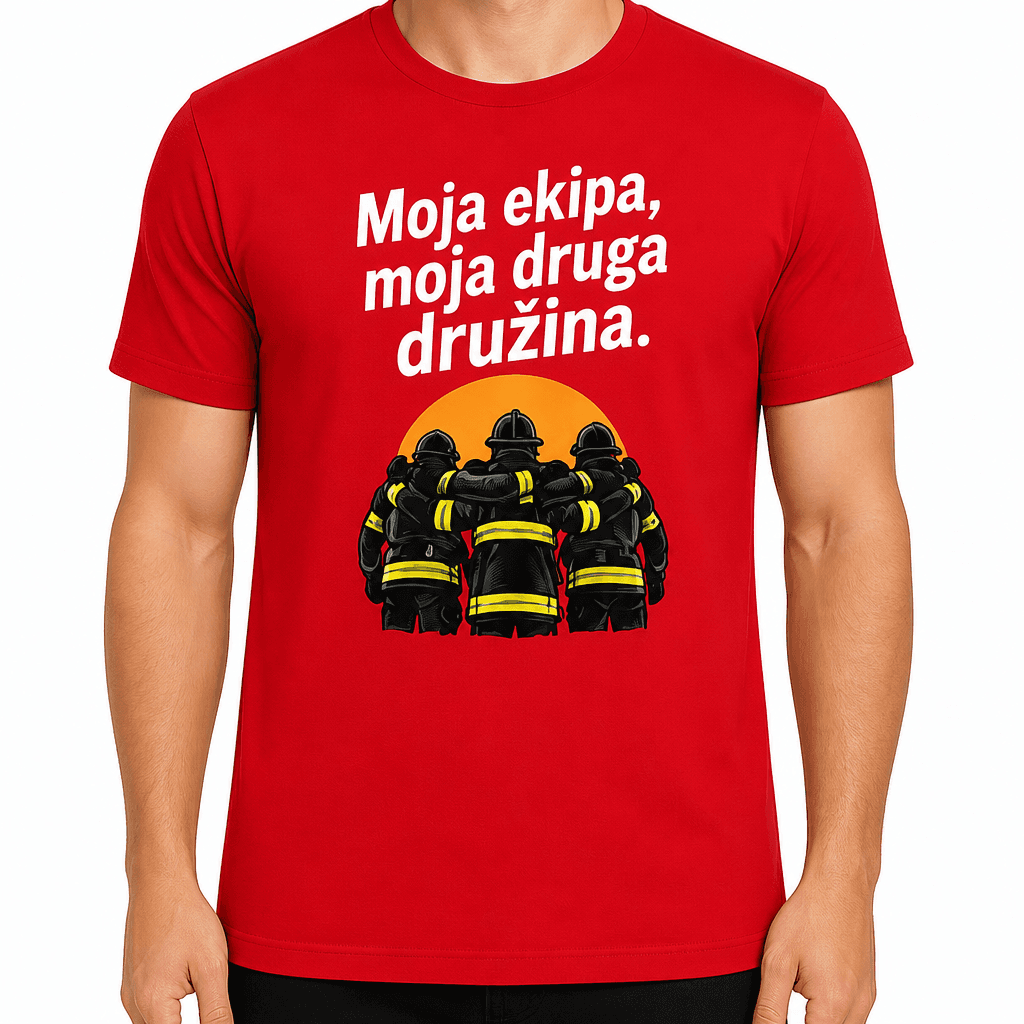 Majica za gasilca – Moja ekipa, moja druga družina.