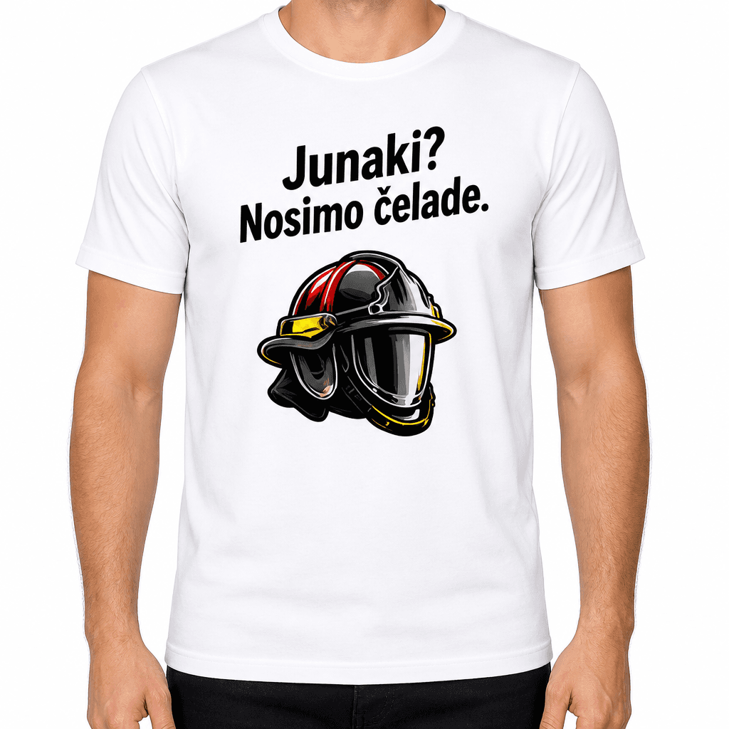 Majica za gasilca – Junaki? Nosimo čelade.