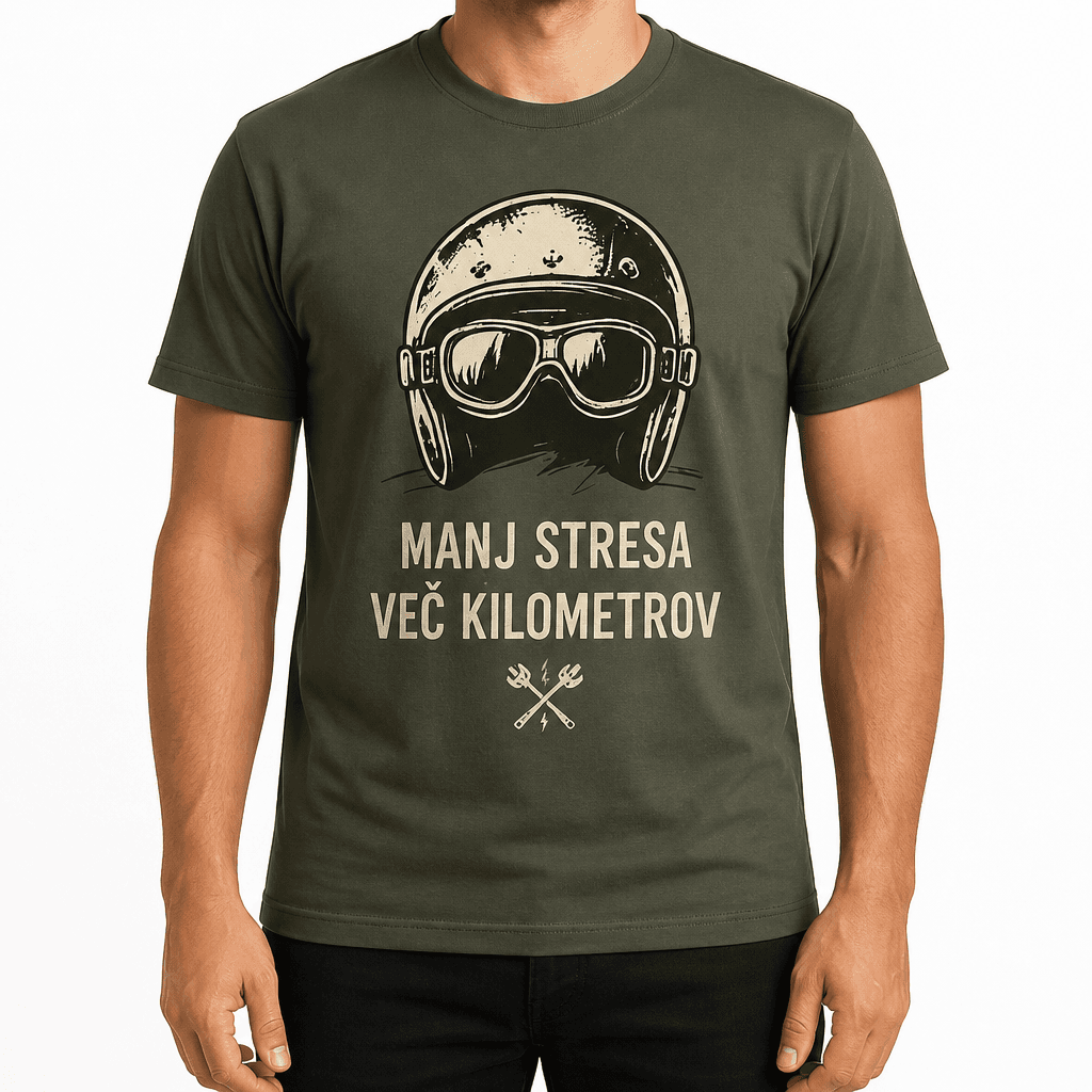 Majica za motorista – MANJ STRESA VEČ KILOMETROV