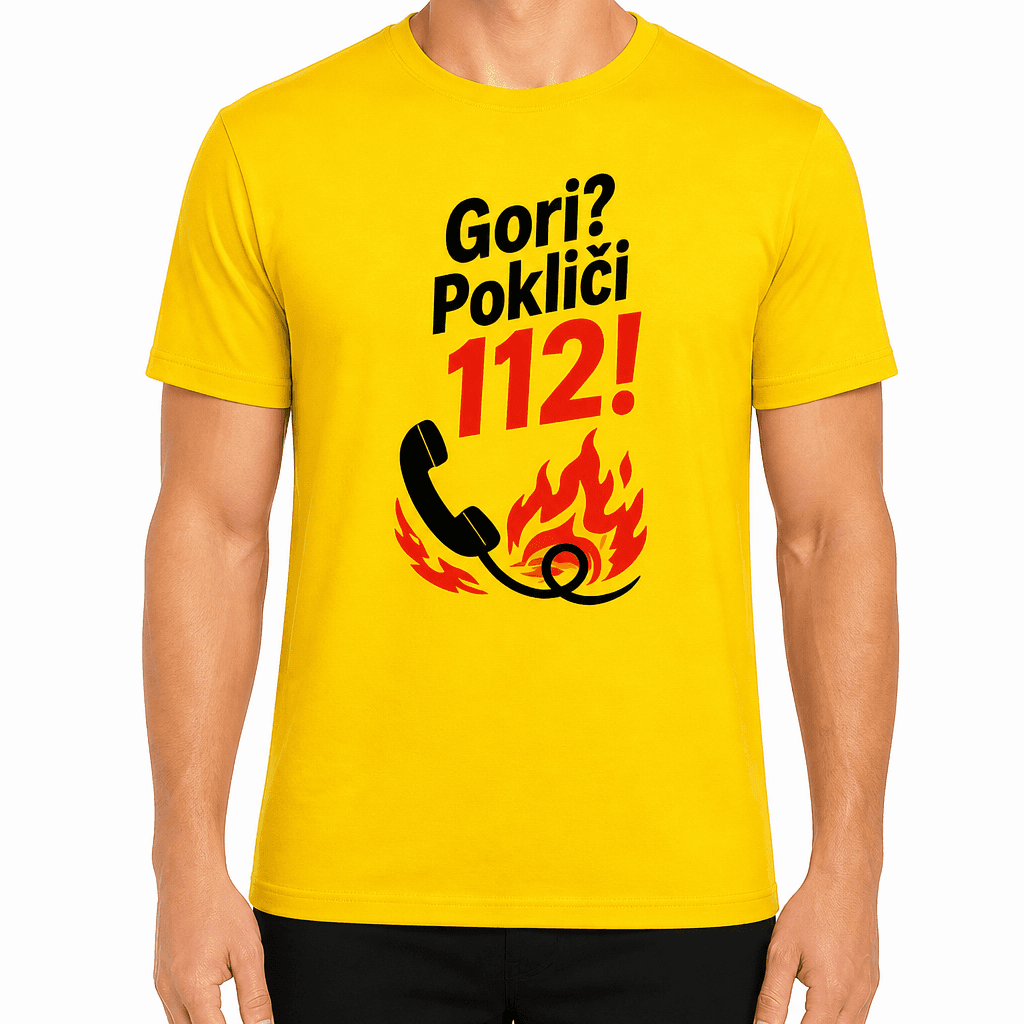 Majica za gasilca – Gori? Pokliči 112!