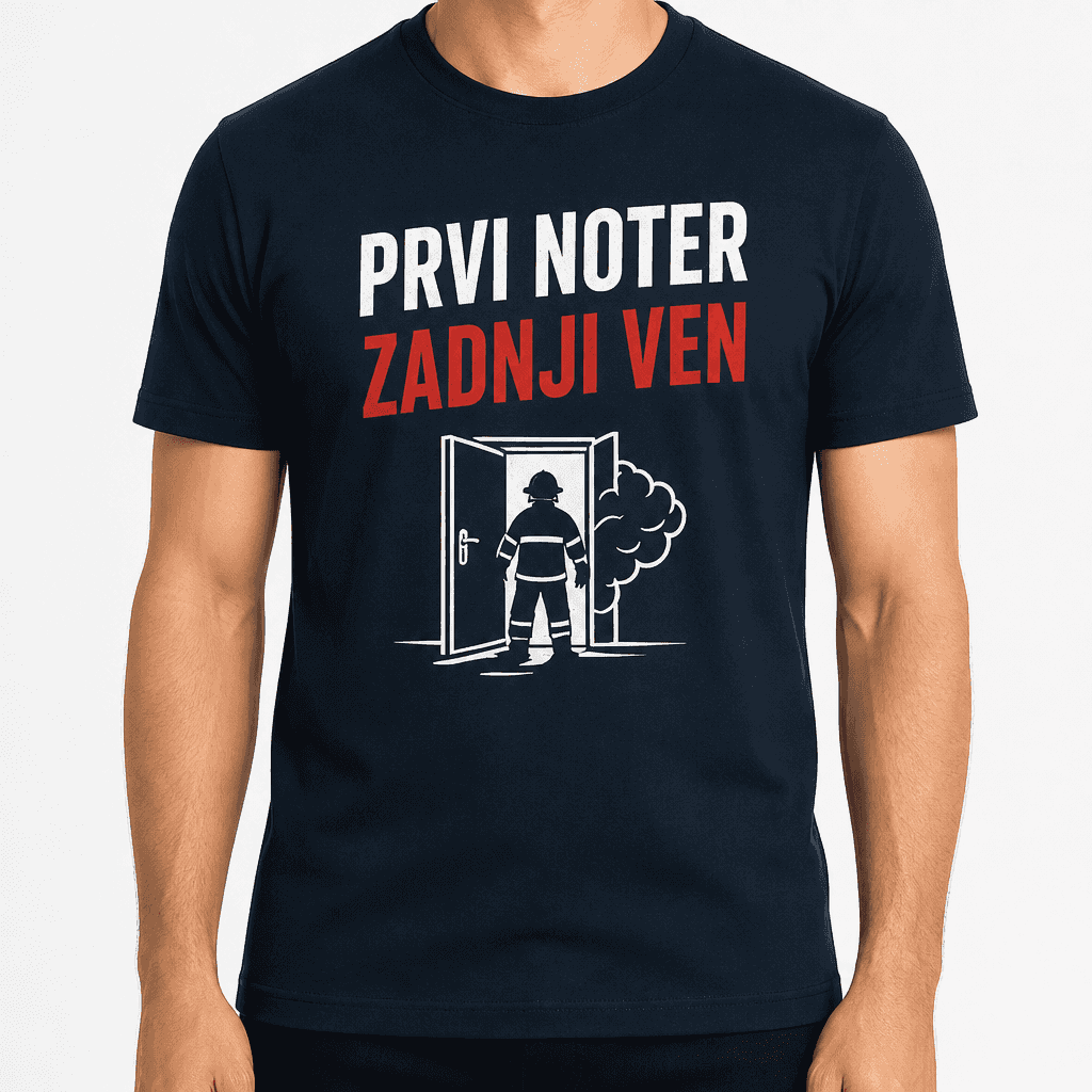Majica za gasilca – Prvi noter zadnji ven