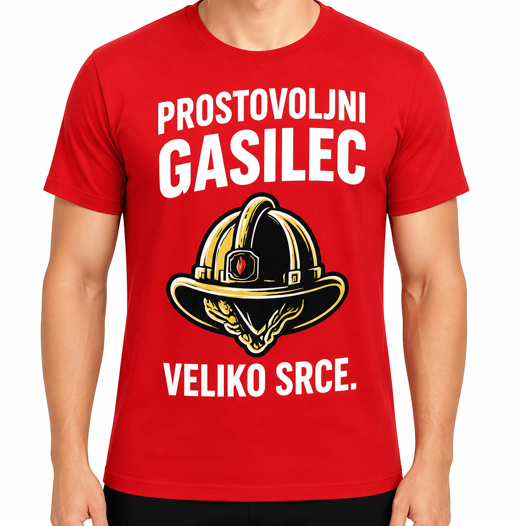 Majica za gasilca – Prostovoljni gasilec veliko srce.