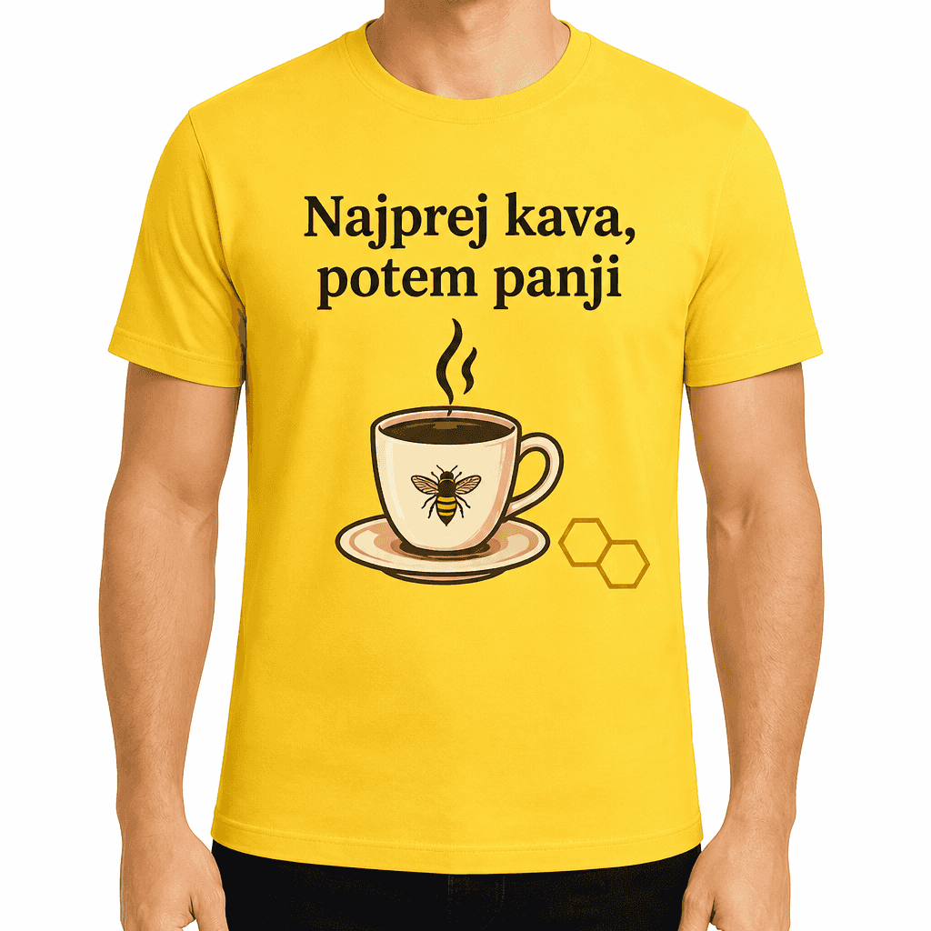 Majica za čebelarja – Najprej kava, potem panji