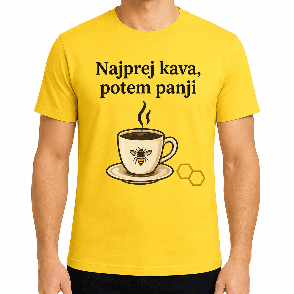 Majica za čebelarja – Najprej kava, potem panji