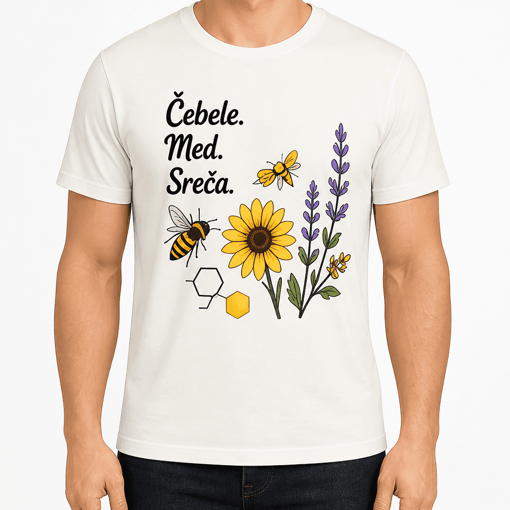 Majica za čebelarja – Čebele. Med. Sreča.
