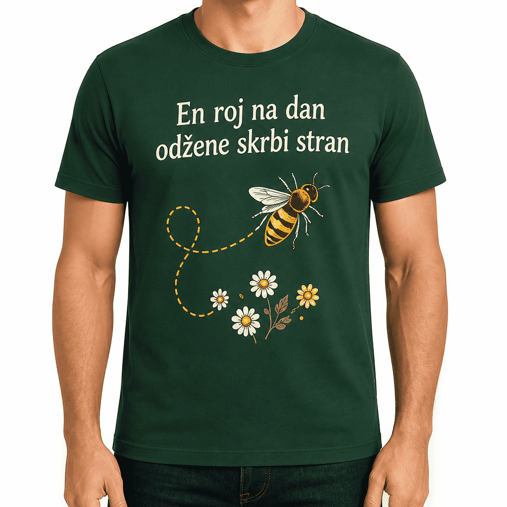 Majica za čebelarja – En roj na dan odžene skrbi stran