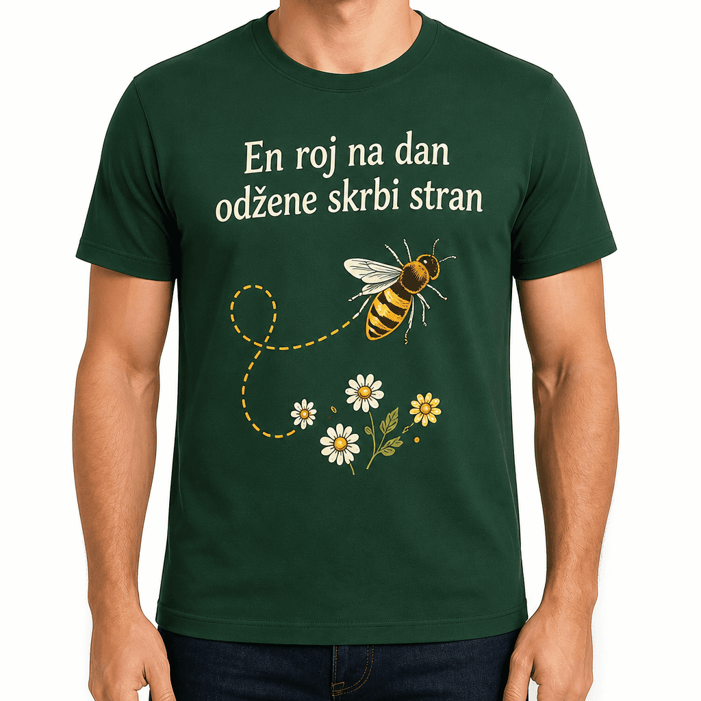Majica za čebelarja – En roj na dan odžene skrbi stran
