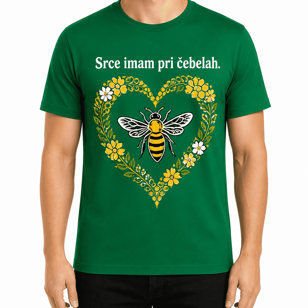 Majica za čebelarja – Srce imam pri čebelah.