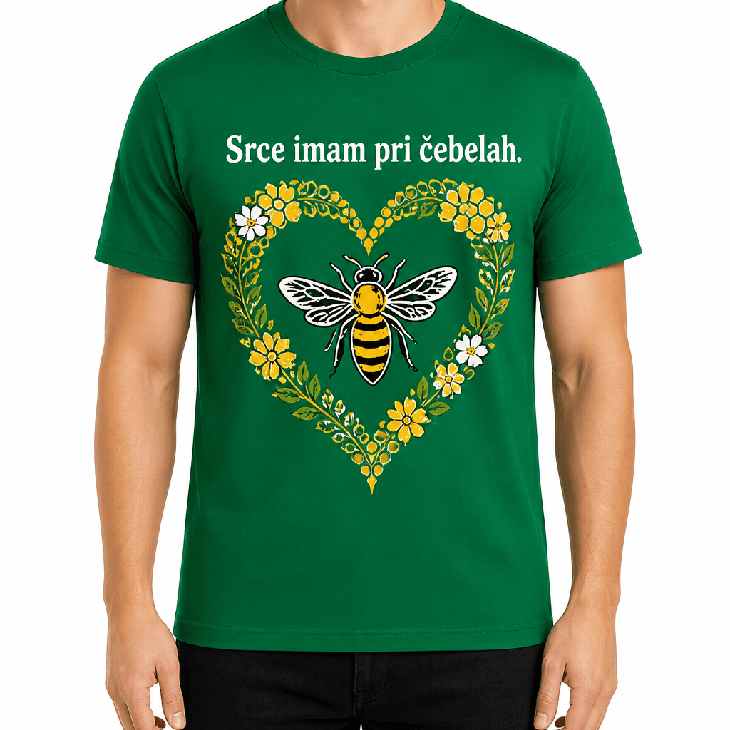 Majica za čebelarja – Srce imam pri čebelah.