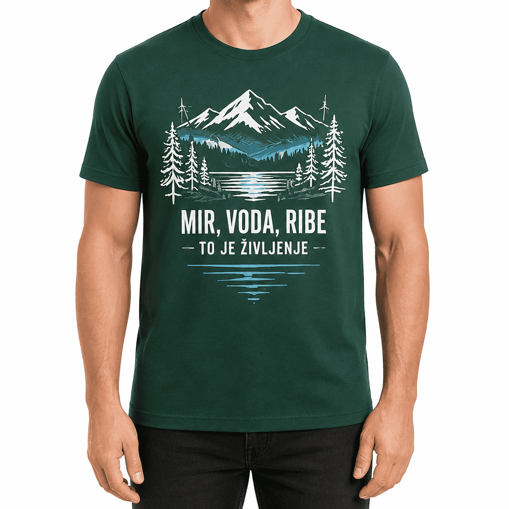 Majica za ribiča – MIR, VODA, RIBE - TO JE ŽIVLJENJE