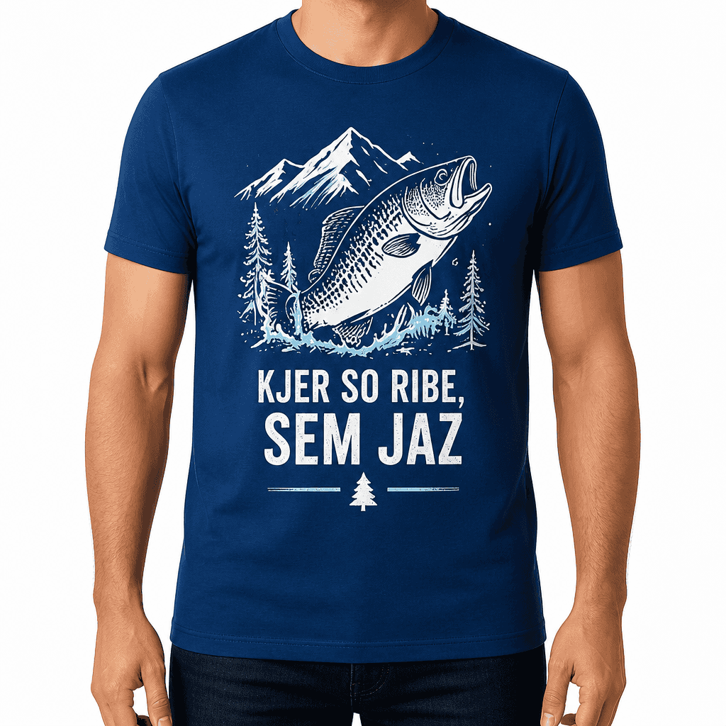 Majica za ribiča – KJER SO RIBE, SEM JAZ