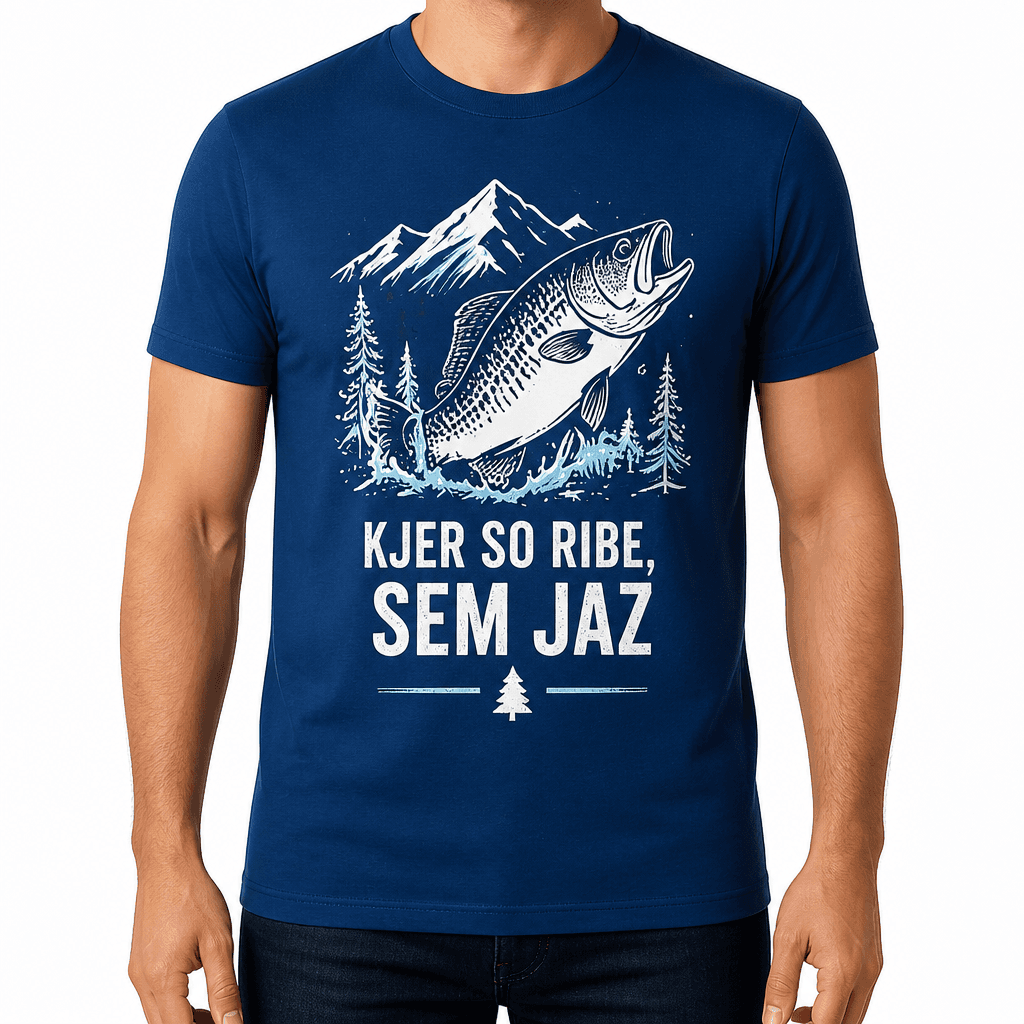 Majica za ribiča – KJER SO RIBE, SEM JAZ