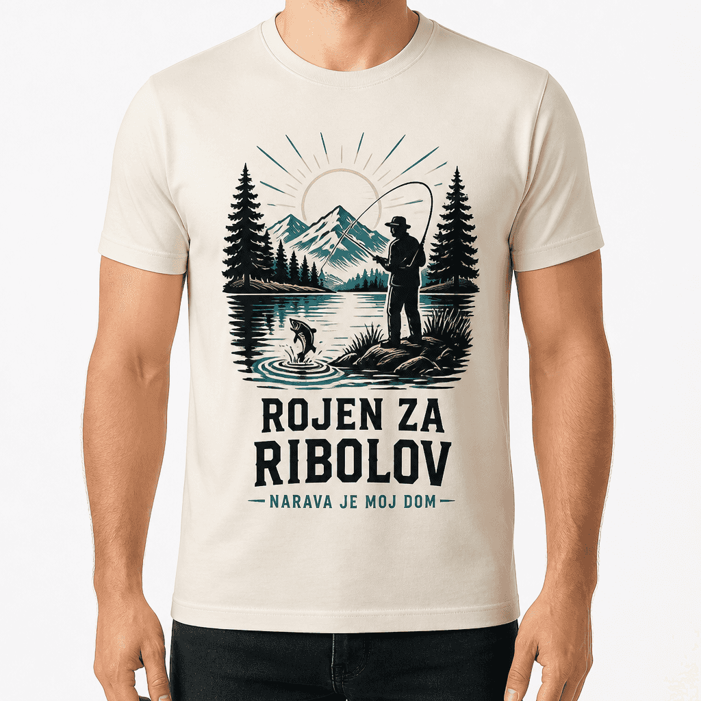 Majica za ribiča – ROJEN ZA RIBOLOV