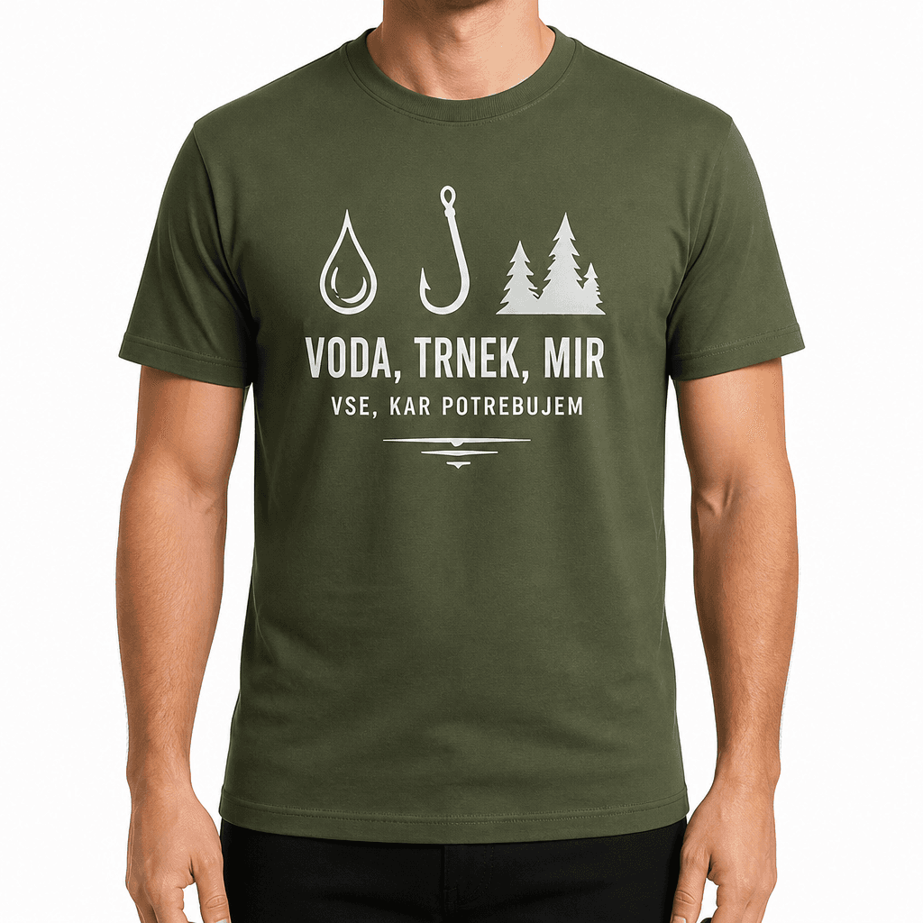 Majica za ribiča – VODA, TRNEK, MIR