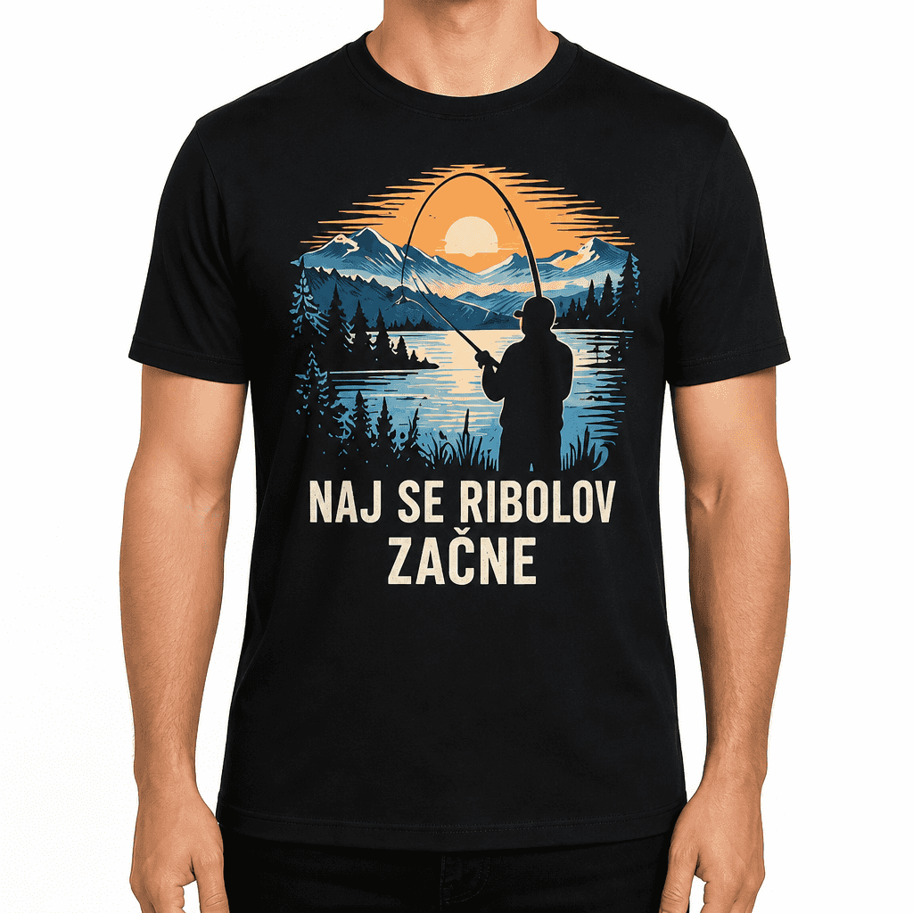 Majica za ribiča – NAJ SE RIBOLOV ZAČNE