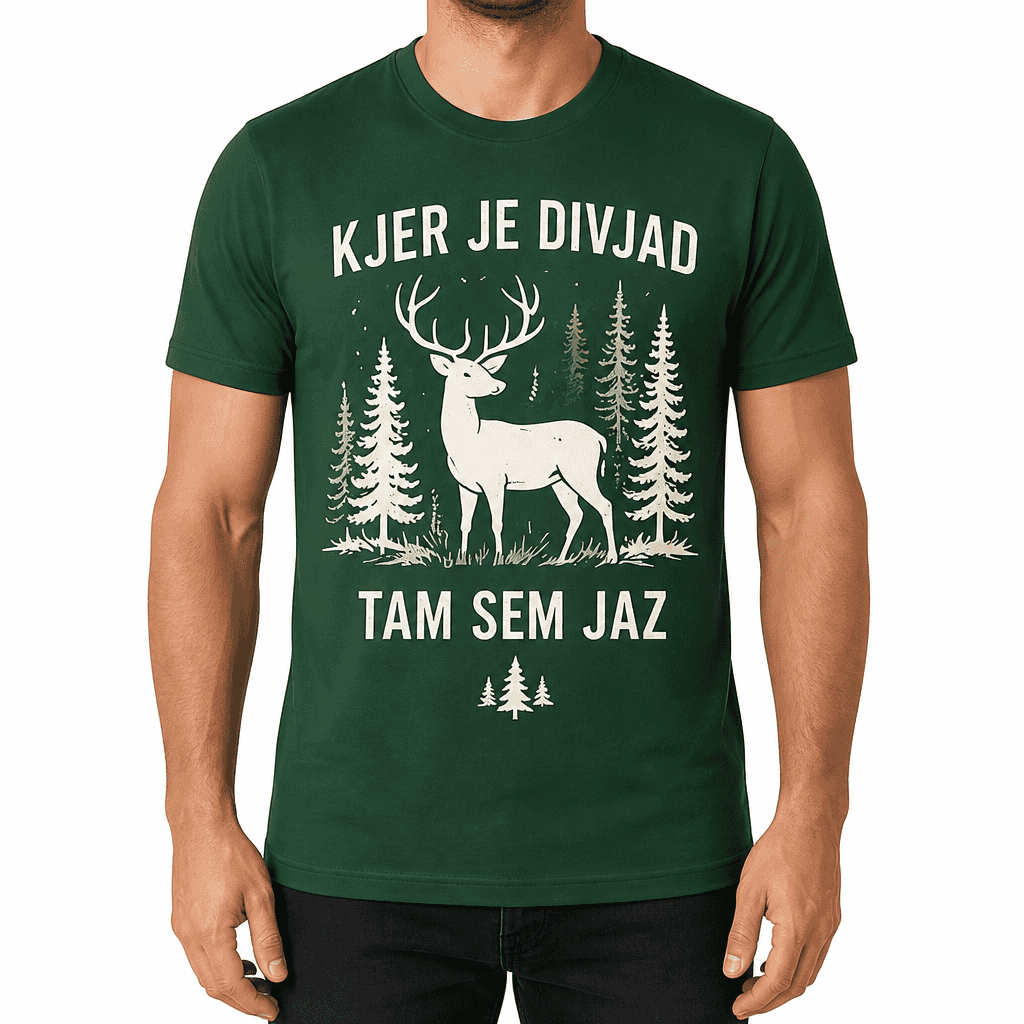 Majica za lovca – KJER JE DIVJAD TAM SEM JAZ