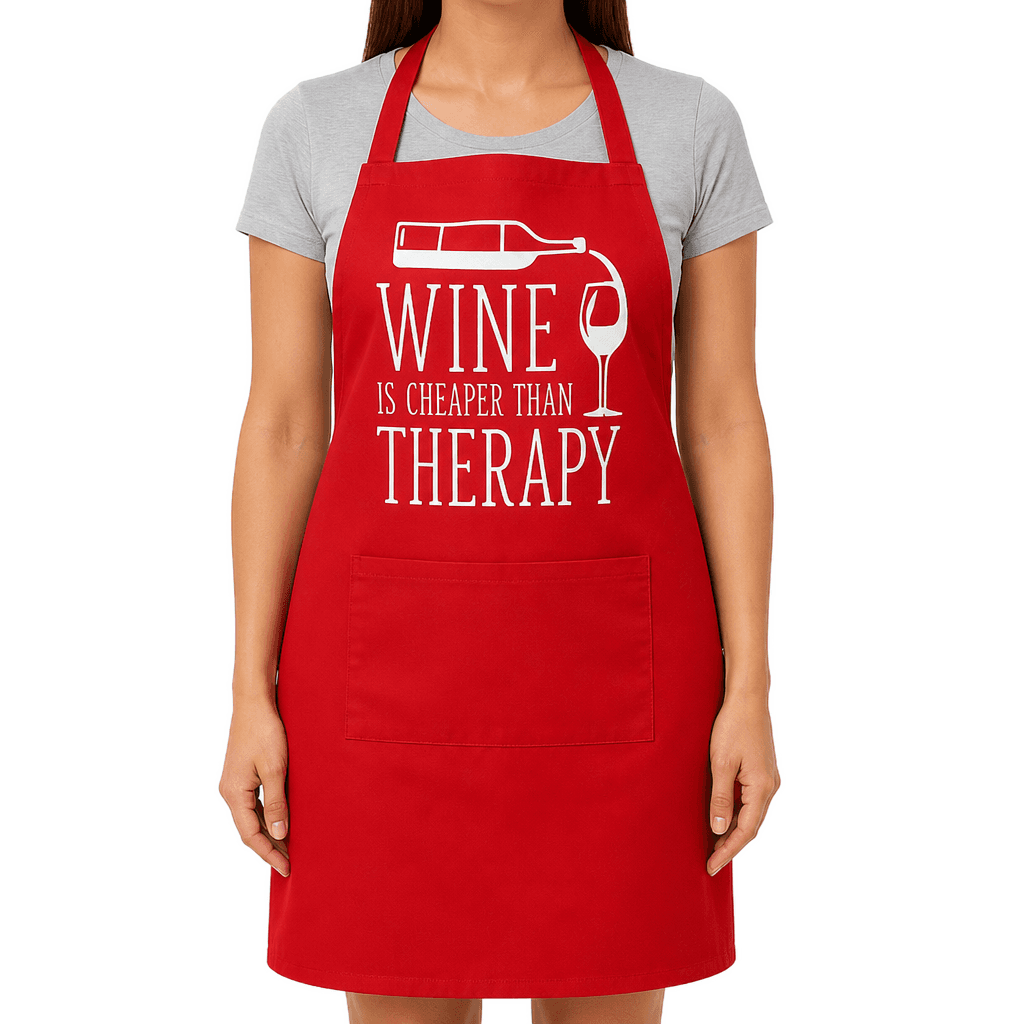 Smešni predpasnik WINE IS CHEAPER THAN THERAPY