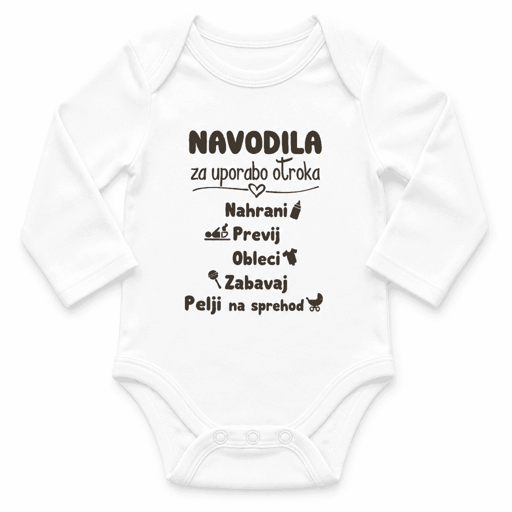 Otroški bodi navodila za uporabo otroka