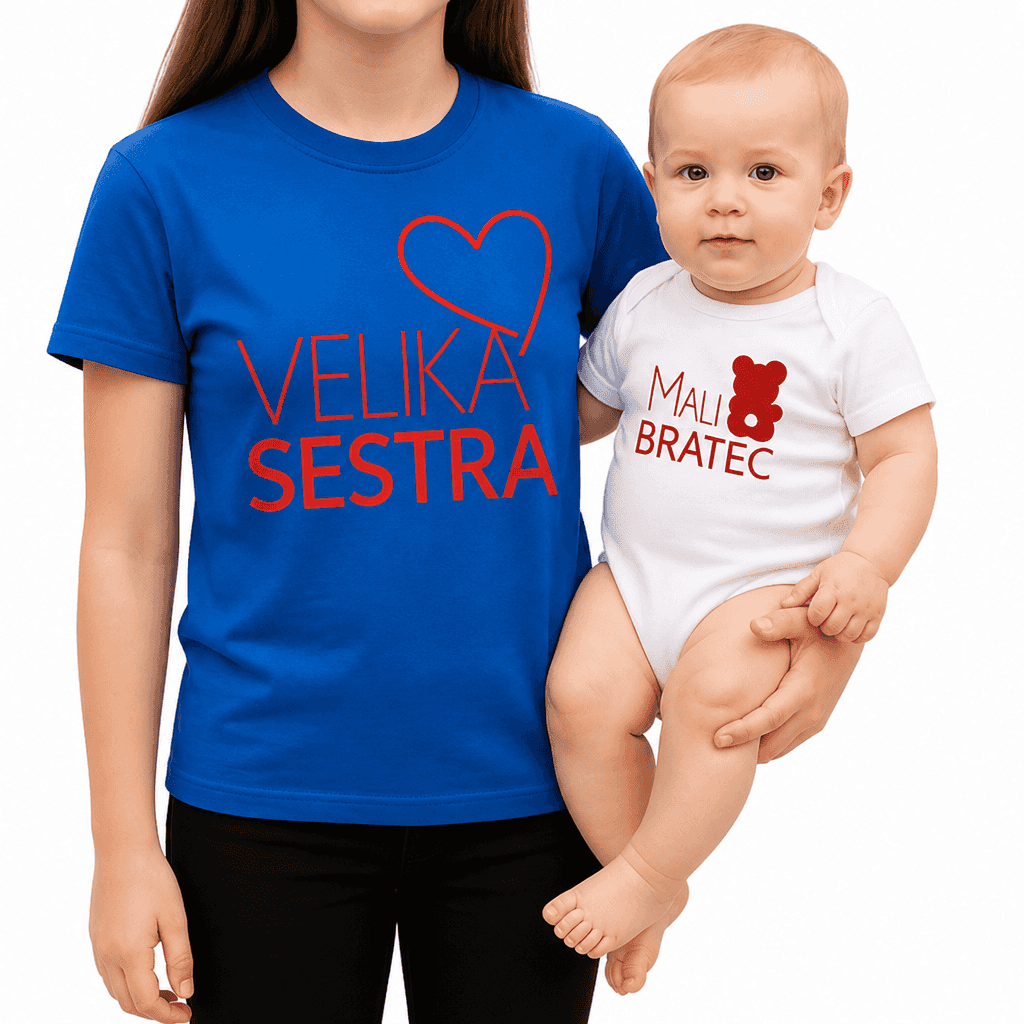 (komplet) bodi in majica VELIKA SESTRA MALI BRATEC