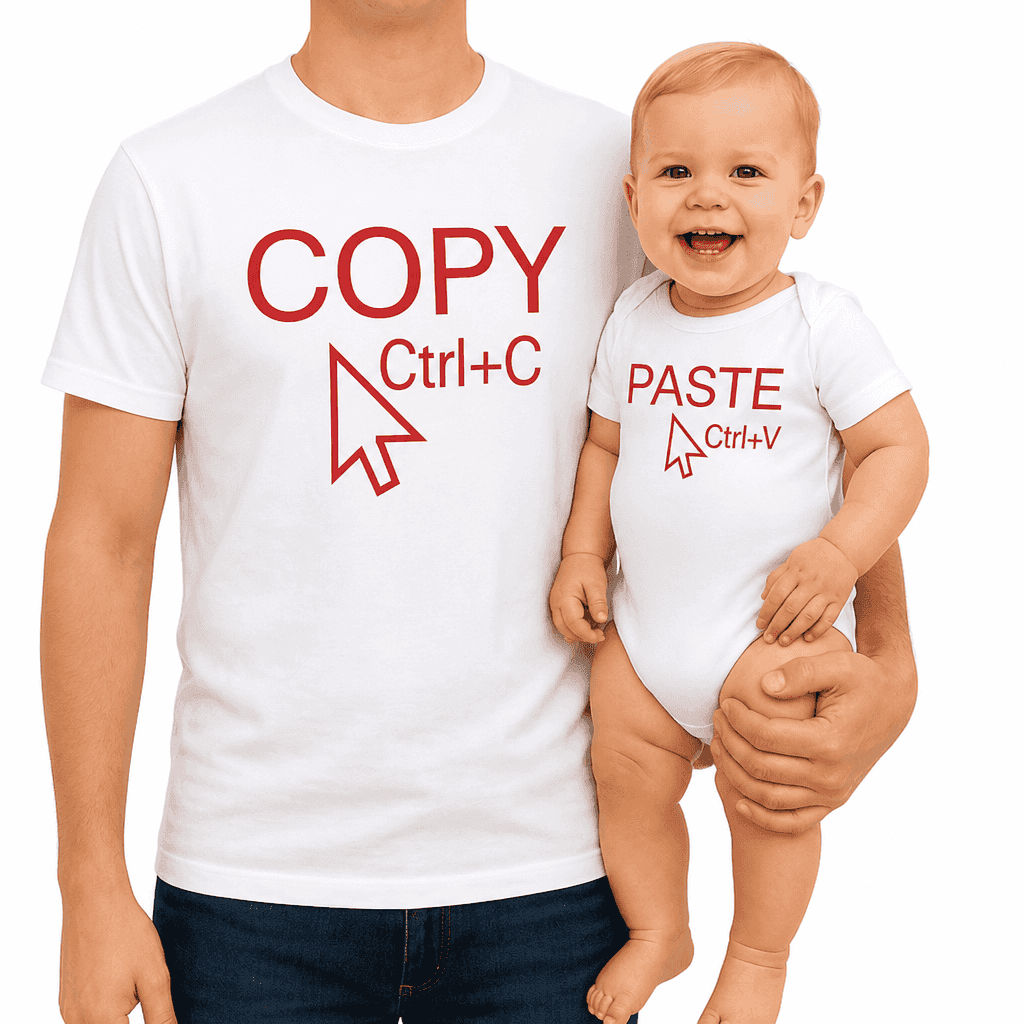 Komplet bodi in majica Ctrl C - Ctrl V