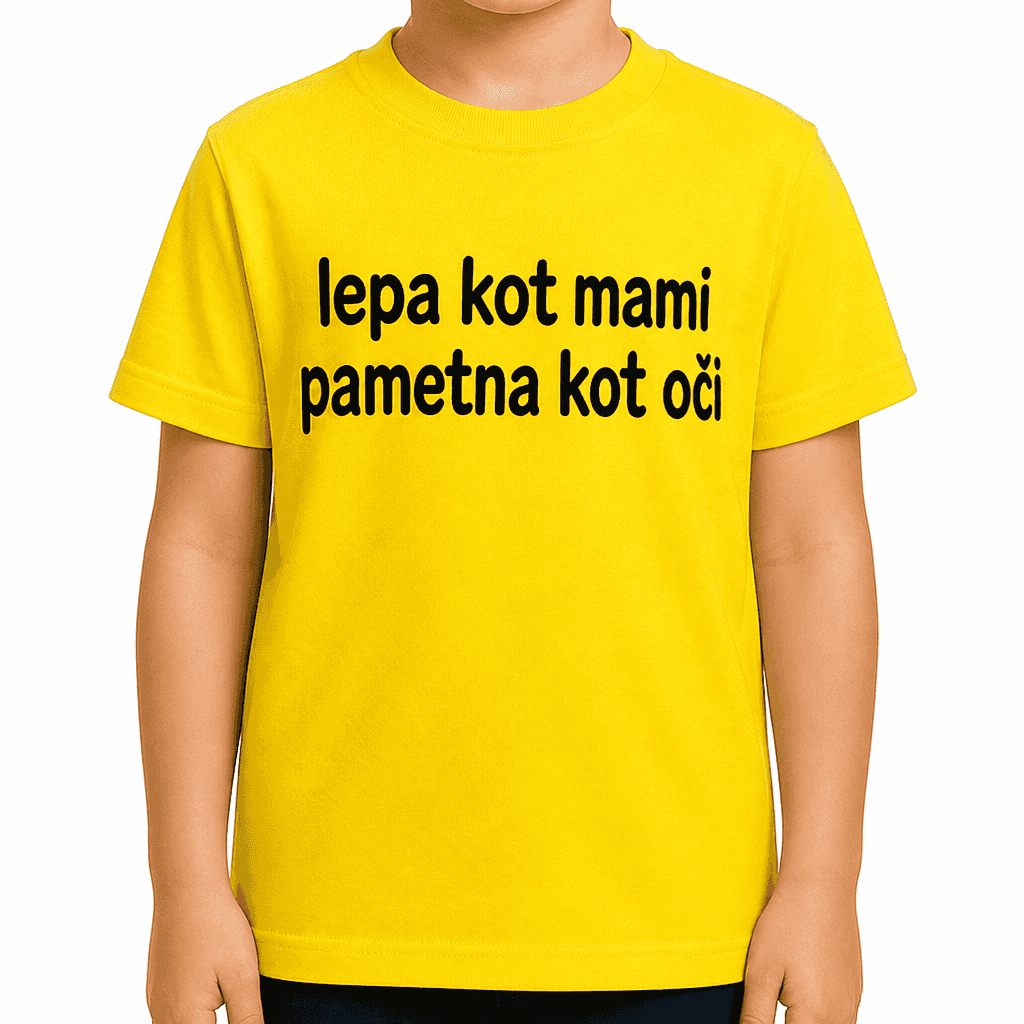 Smešna otroška majica lepa kot mami pametna kot oči