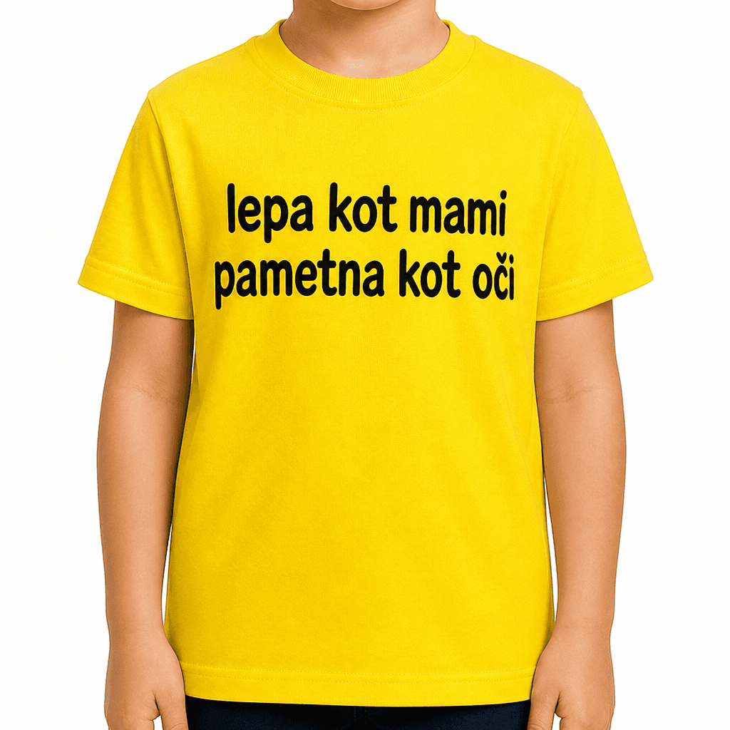 Smešna otroška majica lepa kot mami pametna kot oči