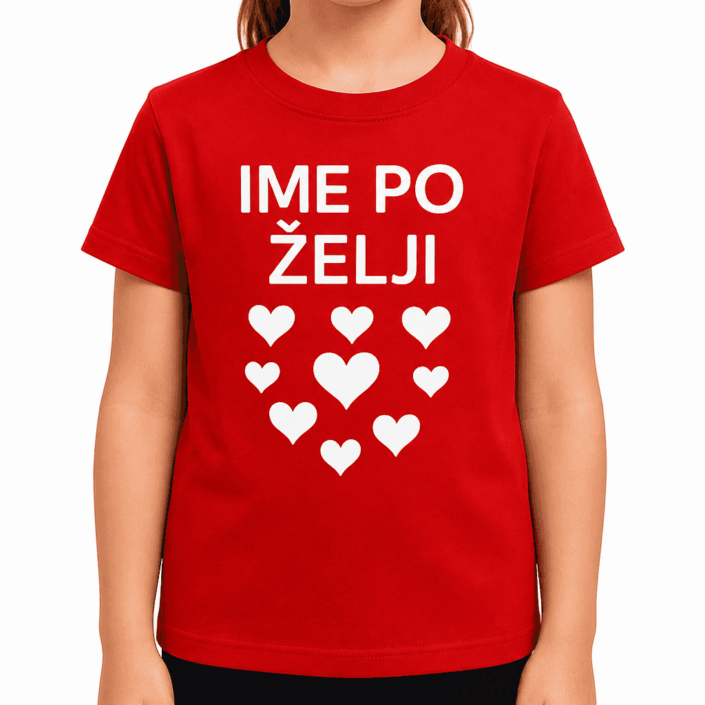 Smešna otroška majica srčki (ime po želji)