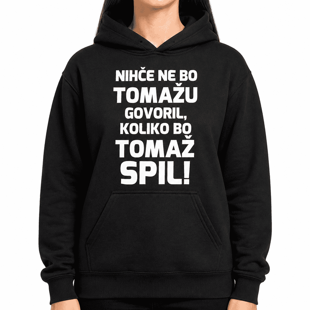 Pulover s kapuco: nihče mi ne bo govoril, koliko spijem