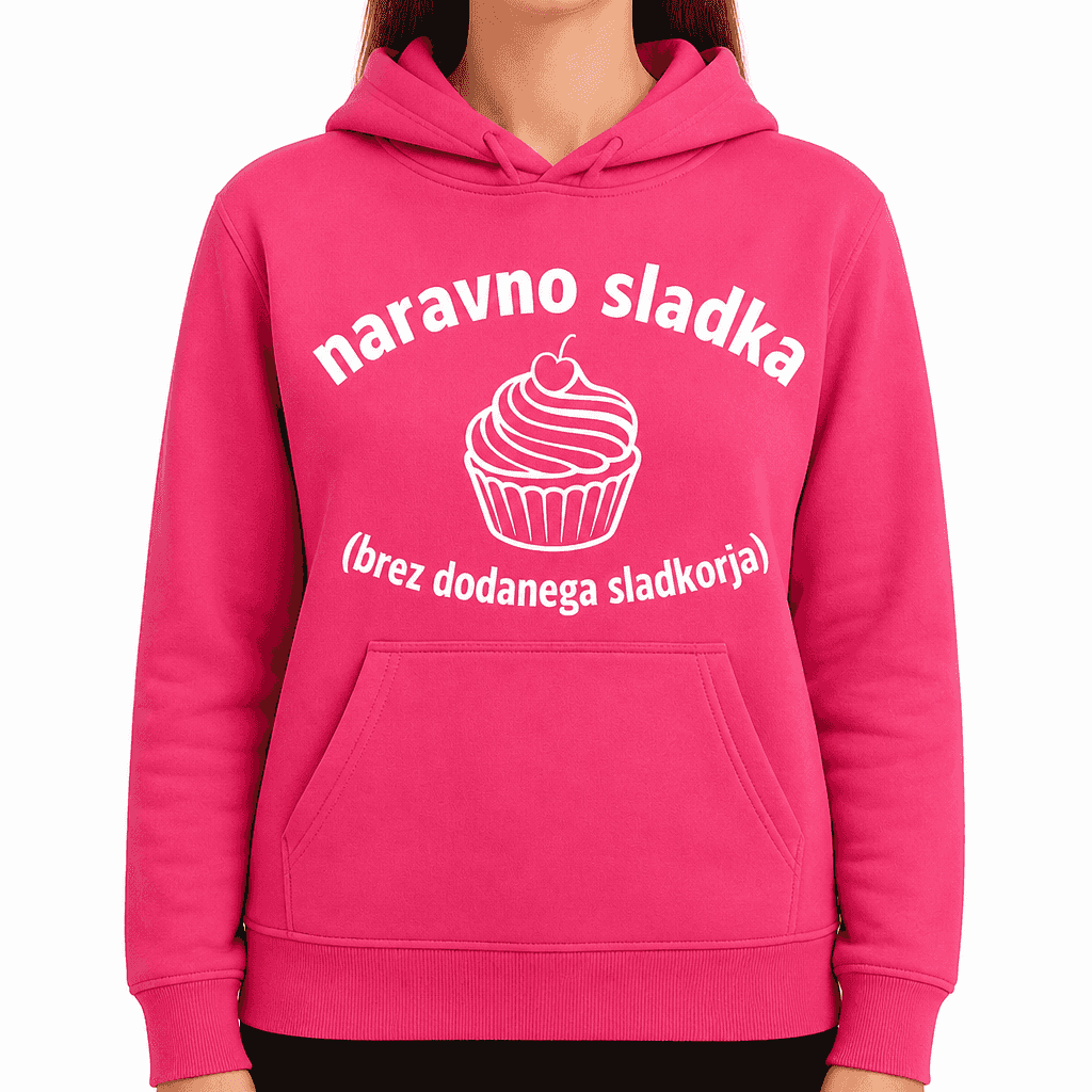 Zabavni pulover 'naravno sladka' s kapuco
