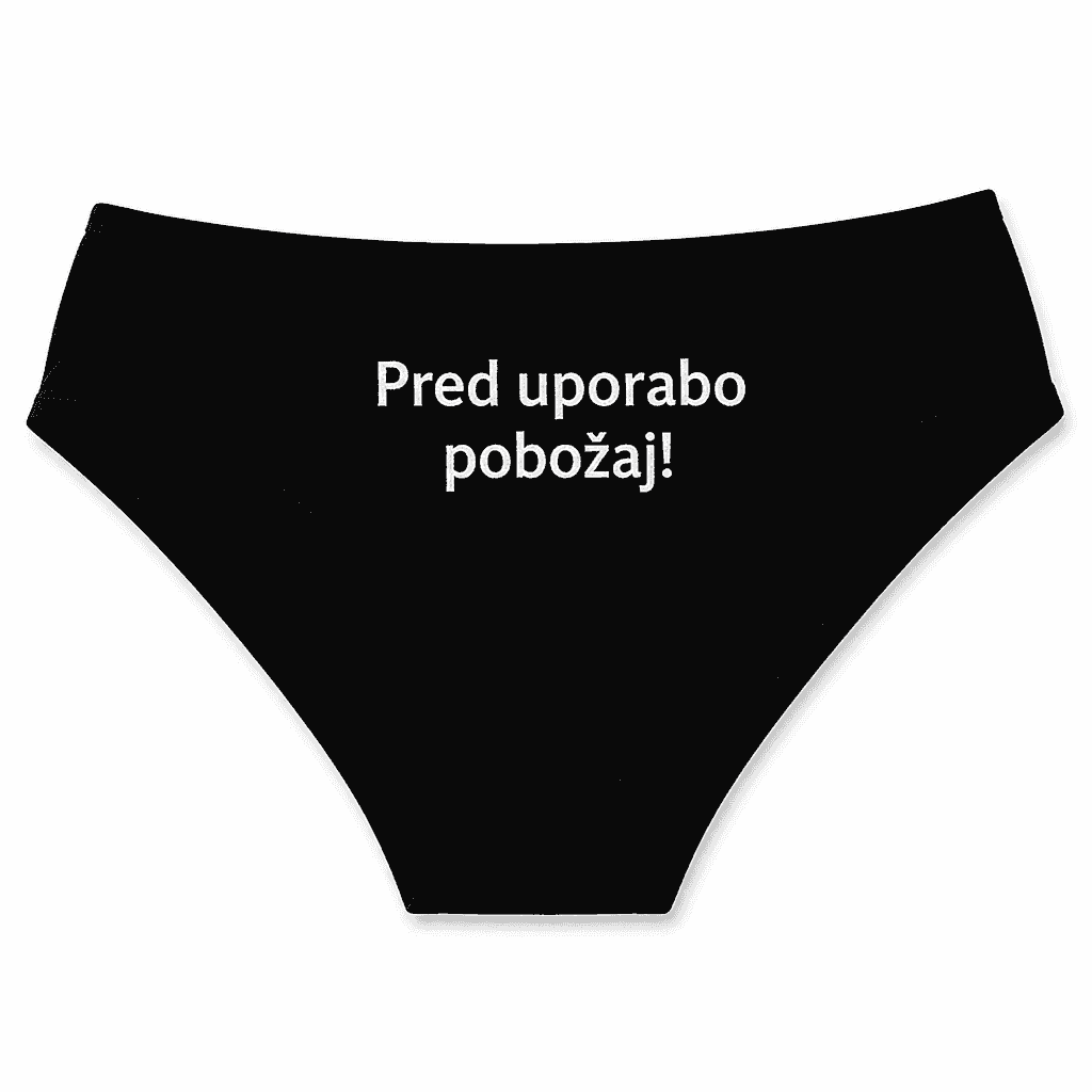 Smešno spodnje perilo – Pred uporabo pobožaj