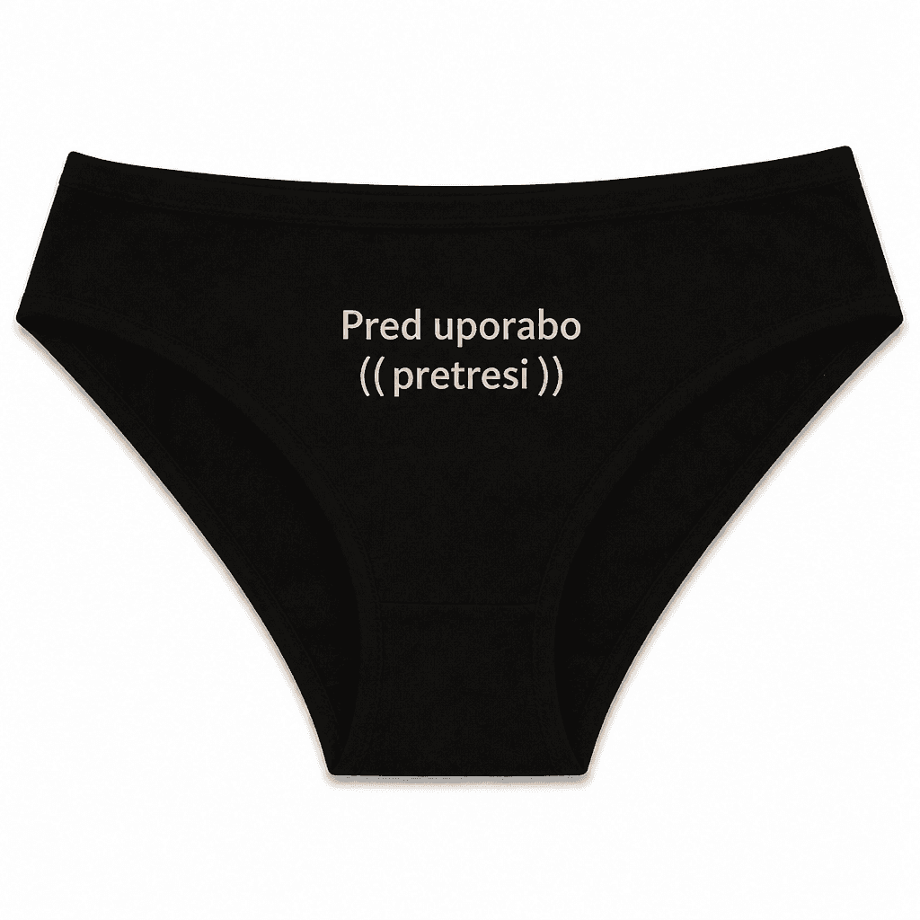 Smešno spodnje perilo pred uporabo pretresi