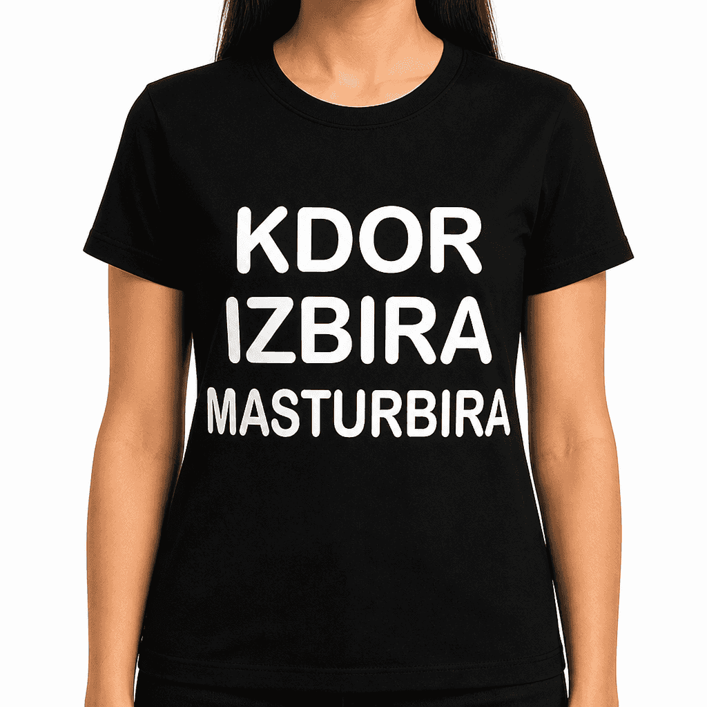 Smešna majica KDOR IZBIRA MASTURBIRA