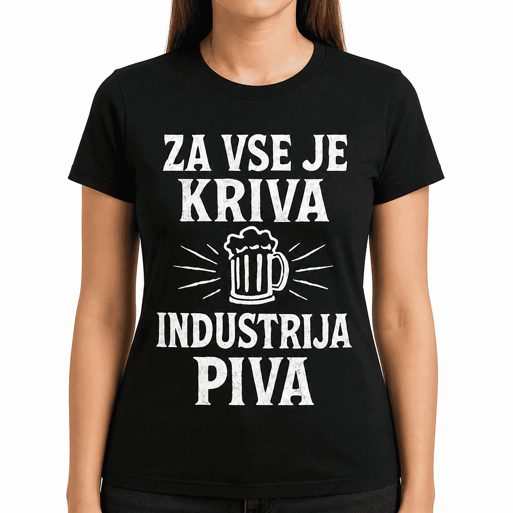 Smešna majica ZA VSE JE KRIVA INDUSTRIJA PIVA