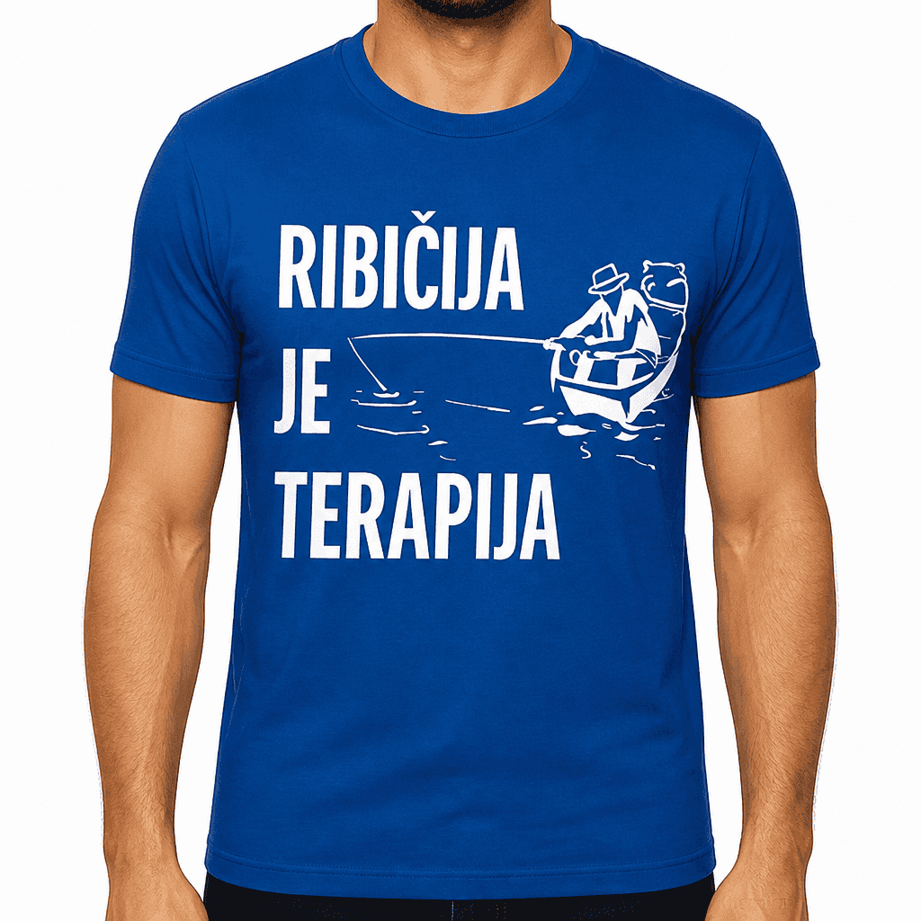 Smešna majica RIBIČIJA JE TERAPIJA