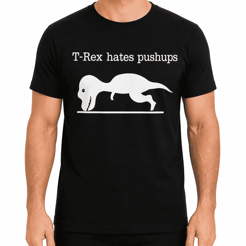 Smešna majica T-Rex hates pushups