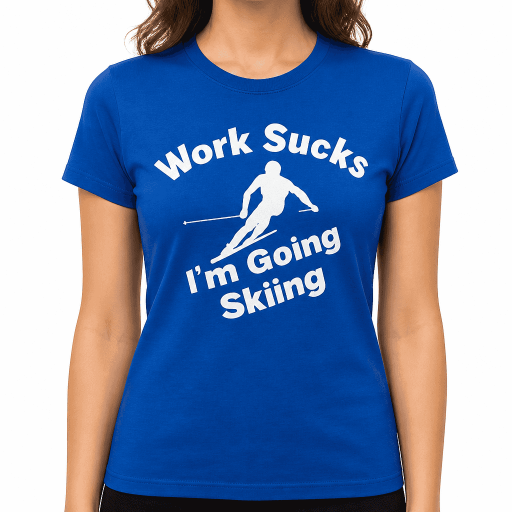 Smešna majica Work Sucks I'm Going Skiing