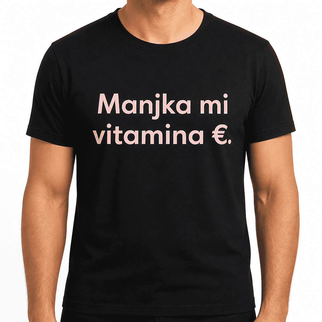 Smešna majica Manjka mi vitamina €.