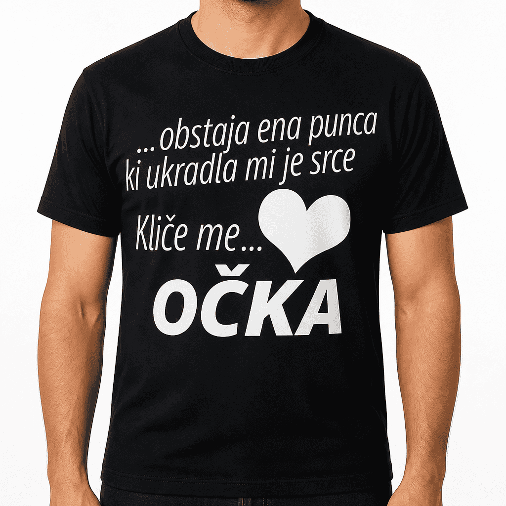 Črna majica Obstaja ena punca - kliče me očka