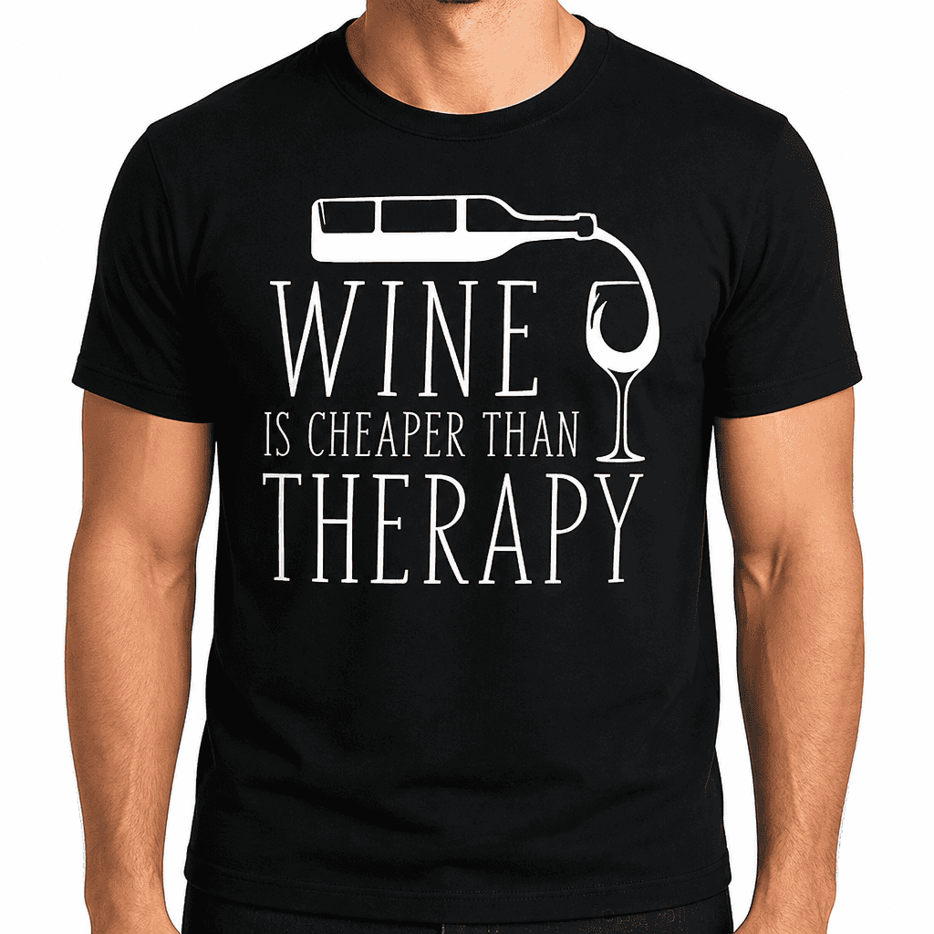 Smešna majica wine is cheaper than therapy