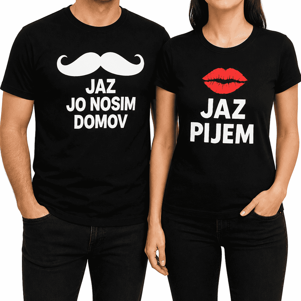 Majica (komplet) jaz pijem jaz nosim domov