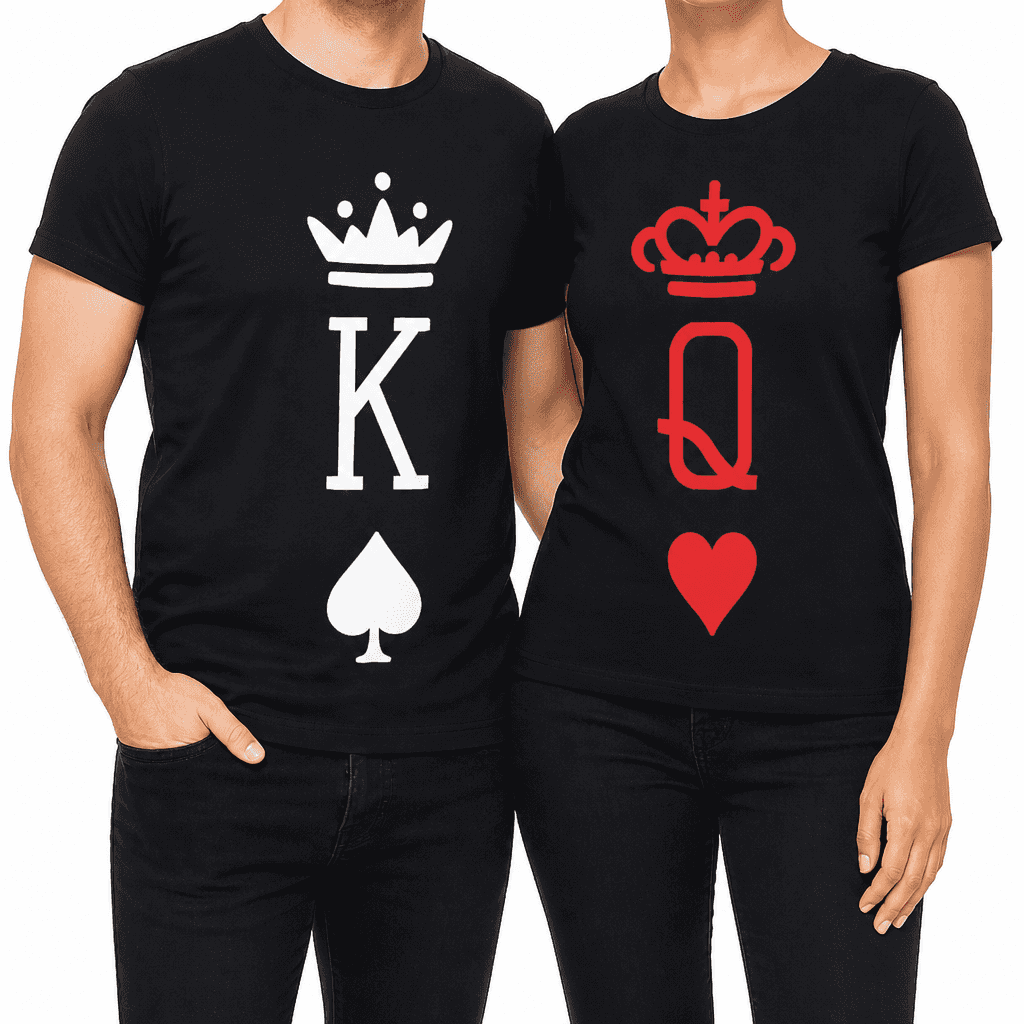 Majica (komplet) king queen karte