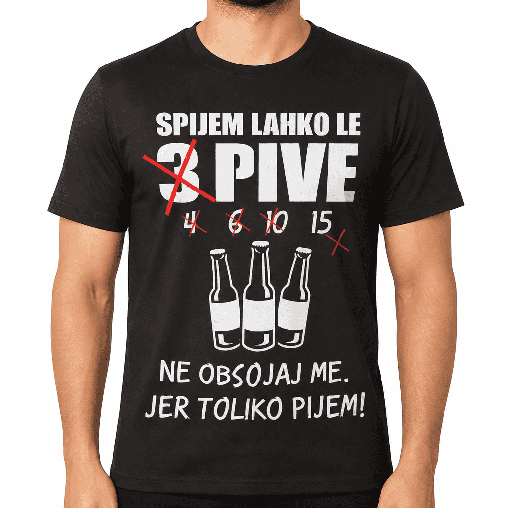 Smešna majica 3 pive