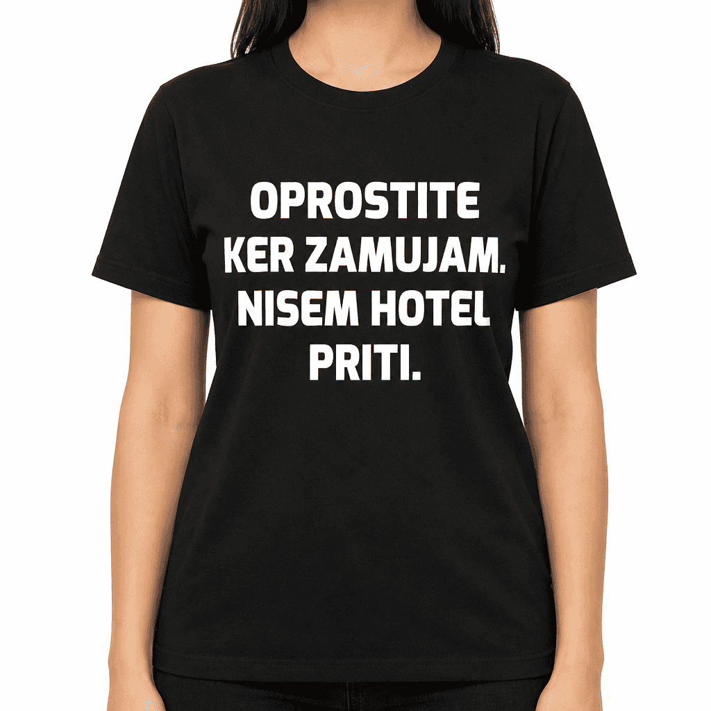 Smešna majica oprostite ker zamujam