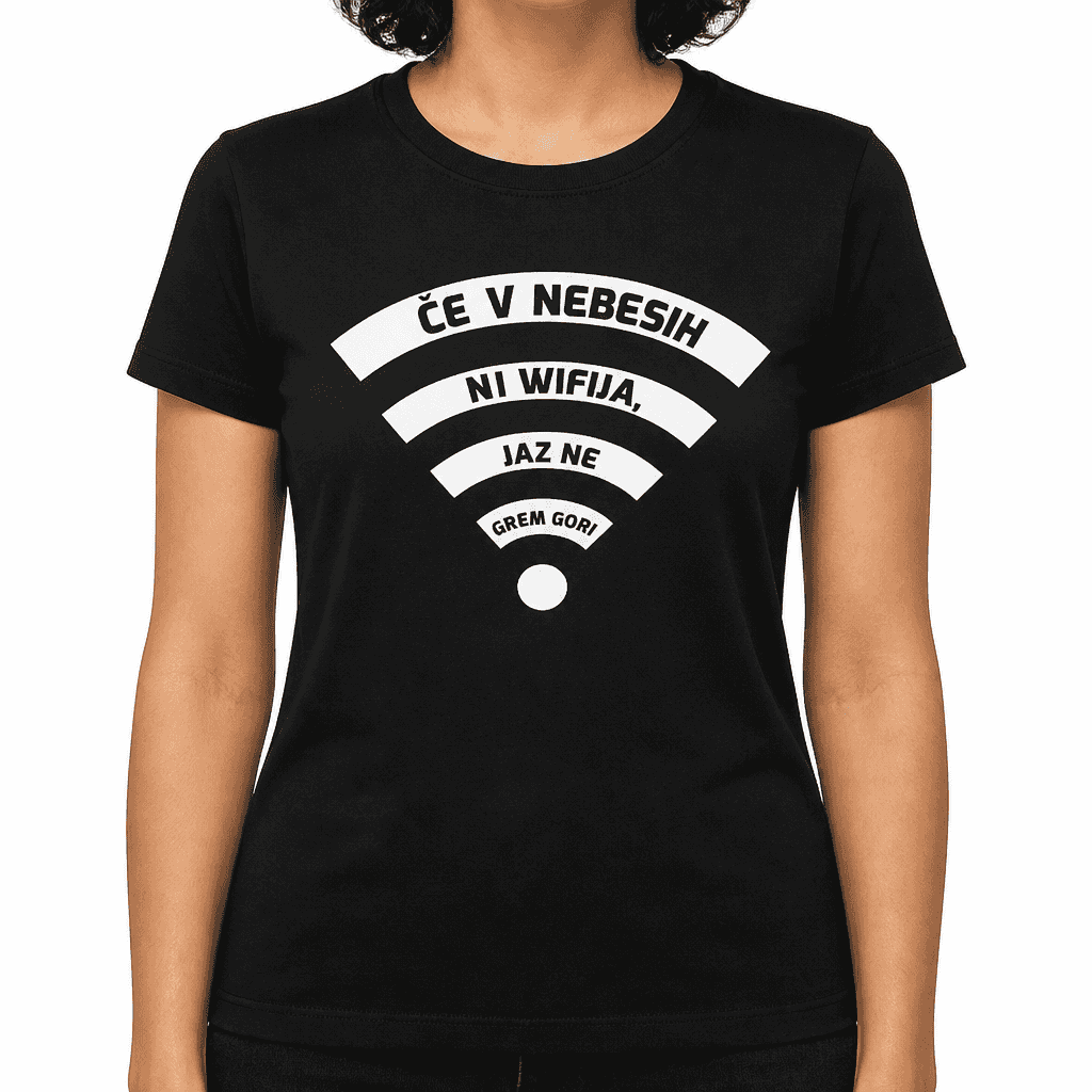 Smešna majica če v nebesih ni wifija
