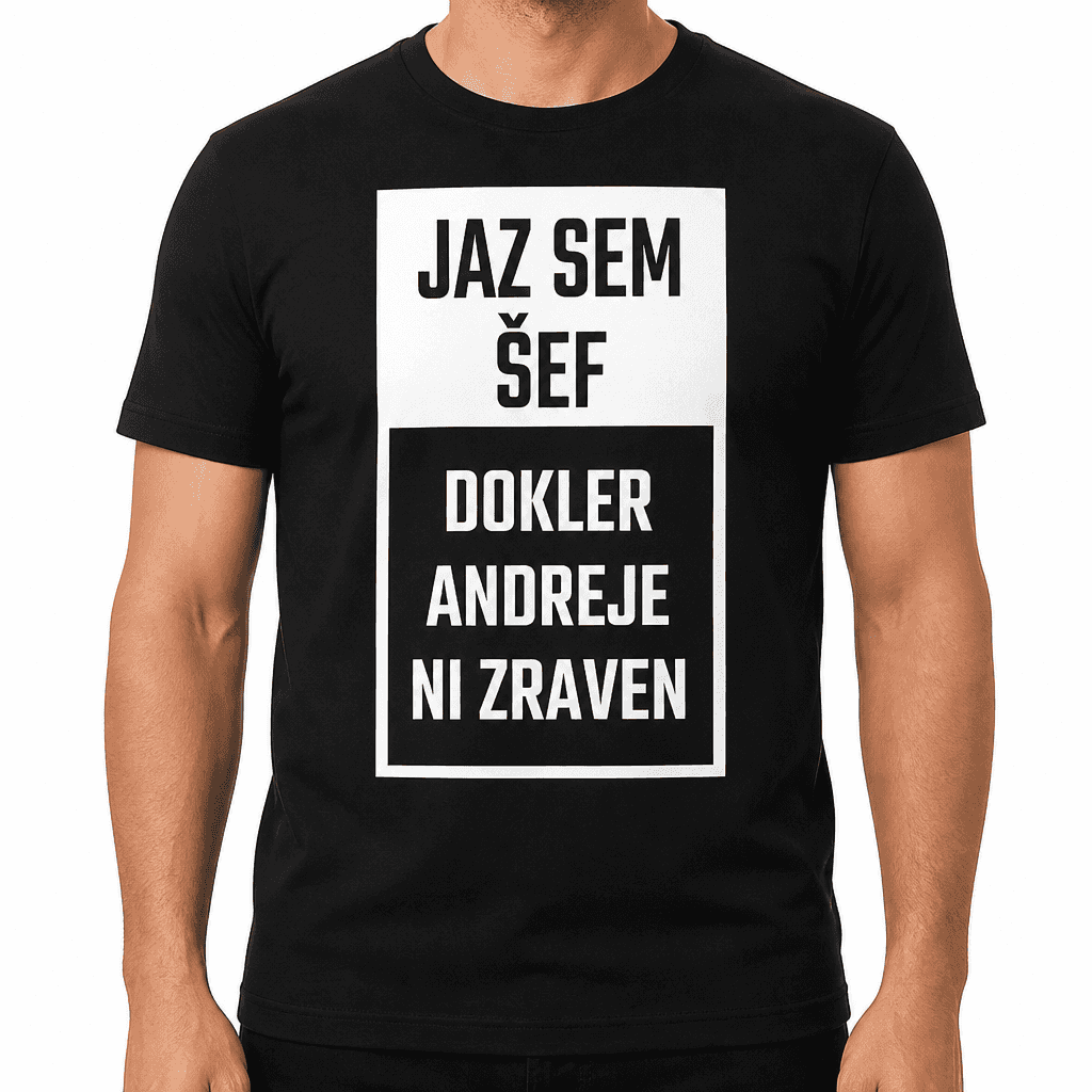Smešna majica Jaz sem šef! (ime po želji)