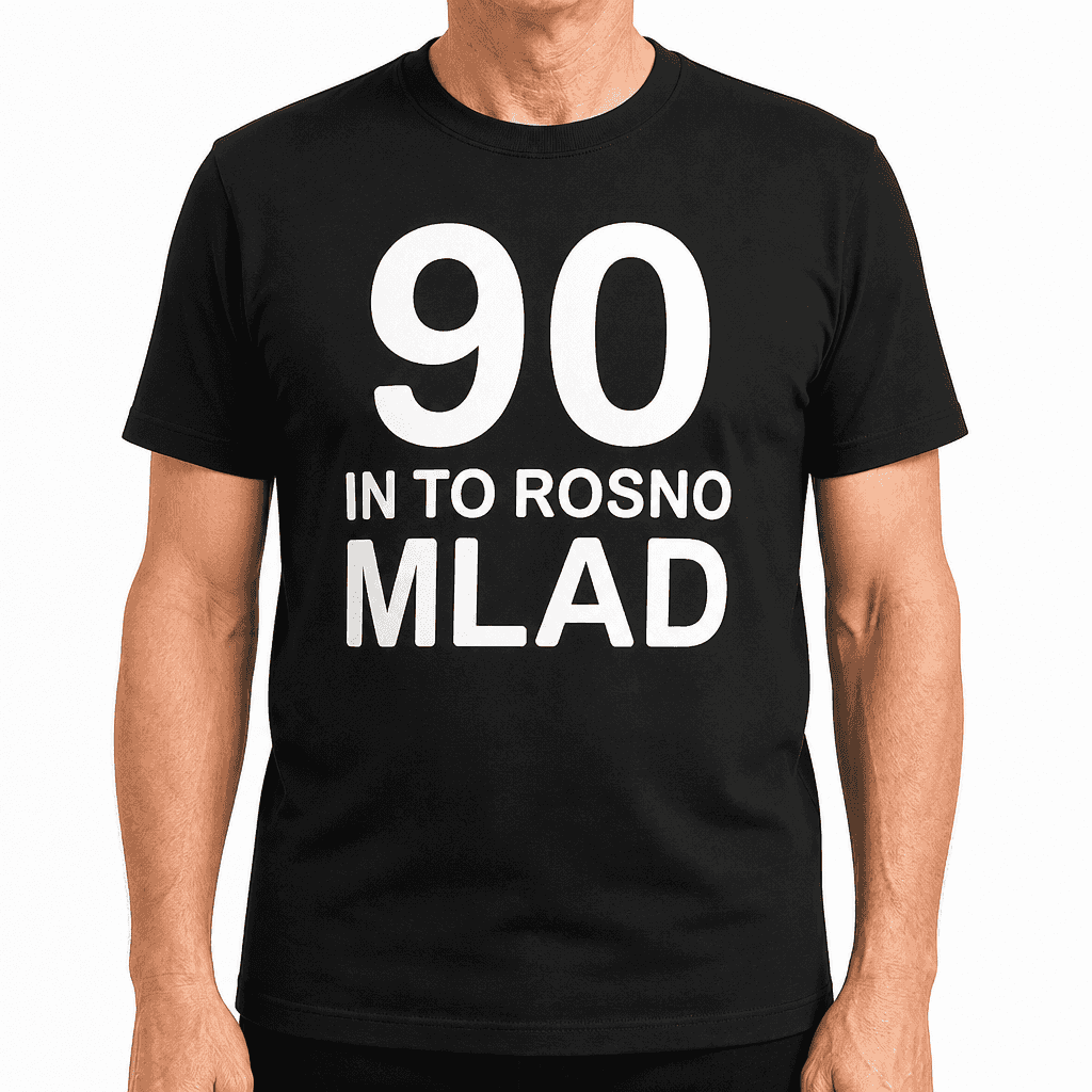 Smešna majica 90 in to rosno mlad