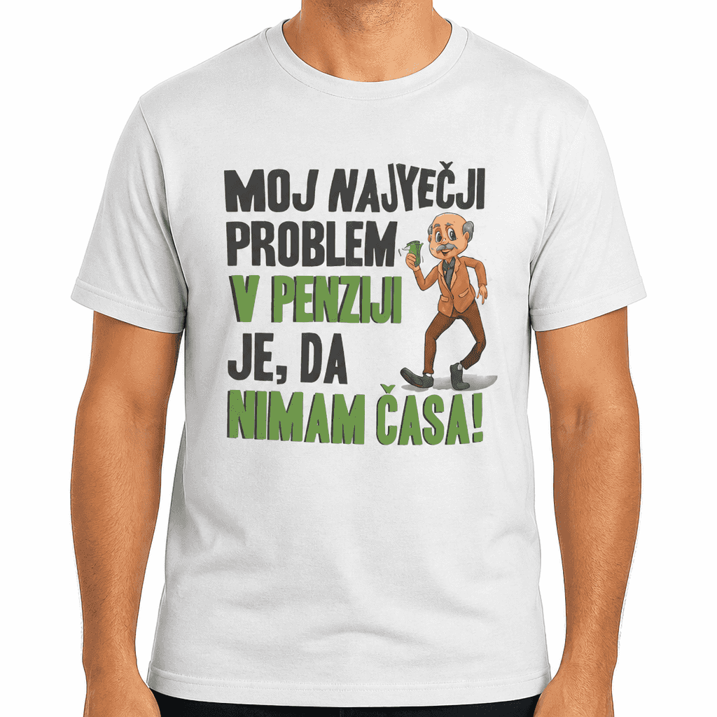 Smešna majica: sem v penziji, nimam časa